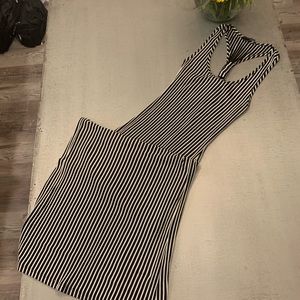 Striped fitted maxi dress